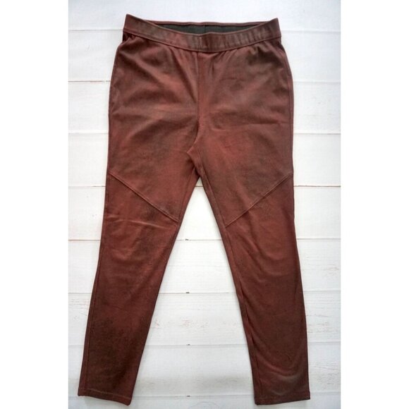 Free People Pants - Free People Burgundy Faux Suede Leggings - Size 28